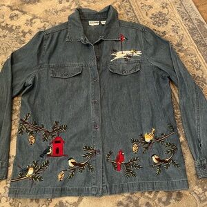 Breckenridge embroidered Blue Denim Button up